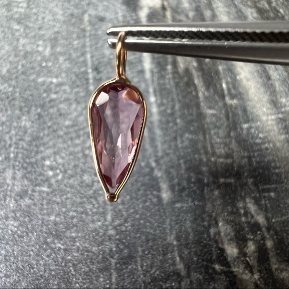 .60ct Glowing Pear Tourmaline 14K Yellow Gold Pendant 16x5mm - Picture 3 of 4